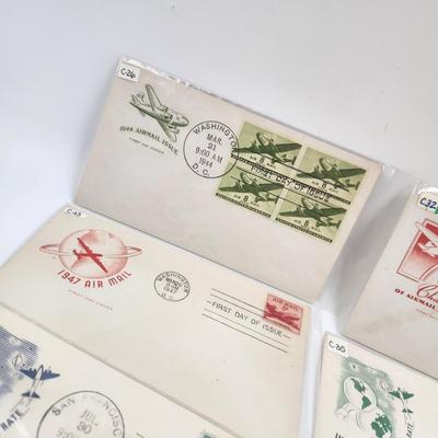 1ST DAY STAMPS - 10 PC - 1944, 46, 47, 48 & 49 - MULTI TYPES