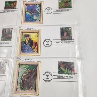 1st DAY STAMPS - 10 PC - 2005 NORTHEAST DECIDUOUS FOREST