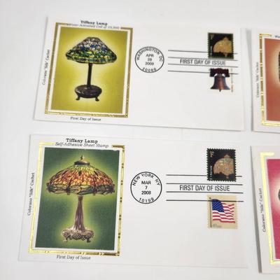 1st DAY STAMPS - 4 PC - 2003, 08, 09 TIFFANY LAMPS