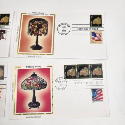 1st DAY STAMPS - 4 PC - 2003, 08, 09 TIFFANY LAMPS