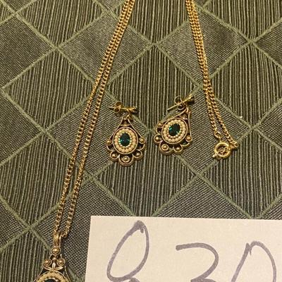 Necklace and Pierced Earrings