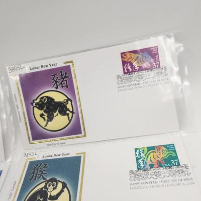 1ST DAYS STAMPS - 12 PC - 2005 LUNAR / CHINESE NEW YEAR