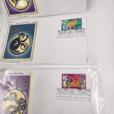 1ST DAYS STAMPS - 12 PC - 2005 LUNAR / CHINESE NEW YEAR