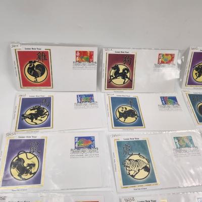 1ST DAYS STAMPS - 12 PC - 2005 LUNAR / CHINESE NEW YEAR