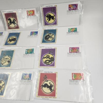 1ST DAYS STAMPS - 12 PC - 2005 LUNAR / CHINESE NEW YEAR