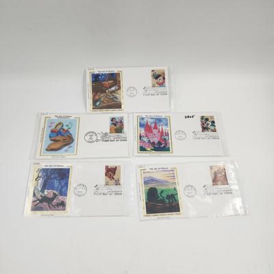 1st DAY STAMPS - 5pc - 2004 & 2005 ART OF DISNEY
