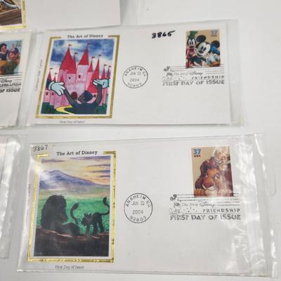 1st DAY STAMPS - 5pc - 2004 & 2005 ART OF DISNEY