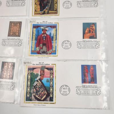 1ST DAY STAMPS - 10 PC- ART OF THE AMERICAN INDIAN