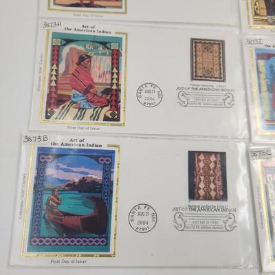 1ST DAY STAMPS - 10 PC- ART OF THE AMERICAN INDIAN