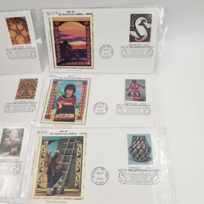 1ST DAY STAMPS - 10 PC- ART OF THE AMERICAN INDIAN
