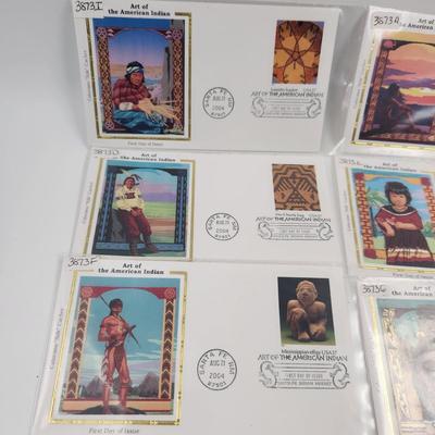 1ST DAY STAMPS - 10 PC- ART OF THE AMERICAN INDIAN
