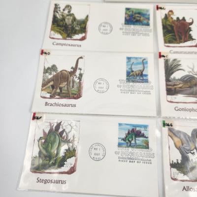 1ST DAY STAMPS - 7PC - DINOSAURS