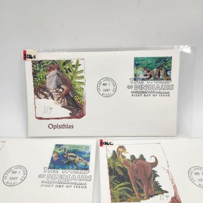 1ST DAY STAMPS - 7PC - DINOSAURS