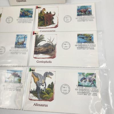 1ST DAY STAMPS - 7PC - DINOSAURS