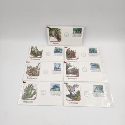 1ST DAY STAMPS - 7PC - DINOSAURS