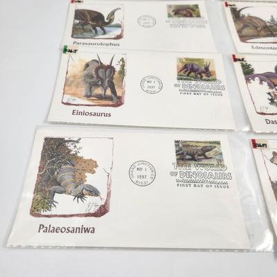 1ST DAY STAMPS - 8 PC - 1997 DINOSAURS