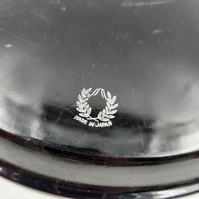 VINTAGE JAPANESE FLOWER ROUND TRAY