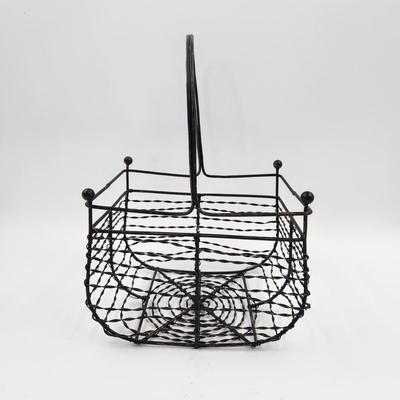 FUN METAL WIRED EGG GATHERING BASKET (OR FUN DECOR)