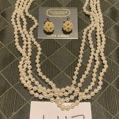 Necklace and Pierced Earrings