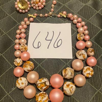 Clip On Earrings w/ Beautiful Necklace
