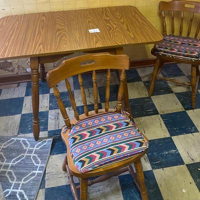 2 Chairs and Drop Leaf Table