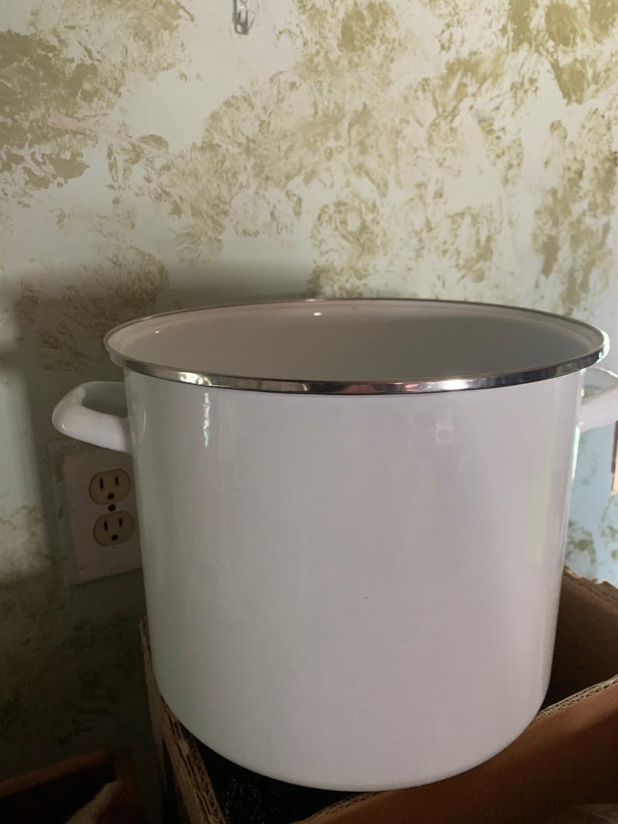 large enamel pot , stock pot, canning, etc