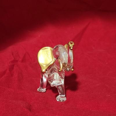 Glass Elephant Figure