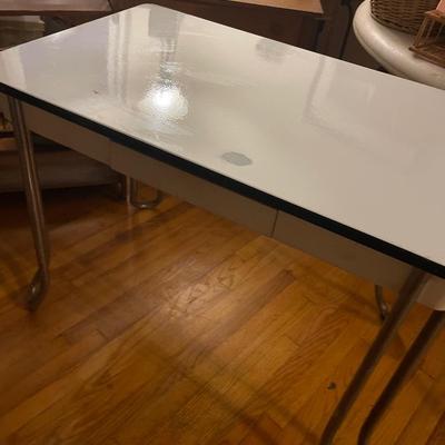 MCM metal top desk Vintage 1930â€™s Enamel Top