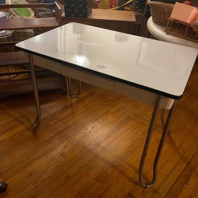 MCM metal top desk Vintage 1930â€™s Enamel Top