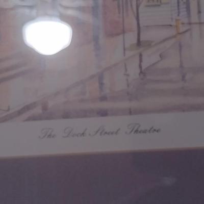 Framed Art Print 'The Dock Street Theatre' Signed by Artist