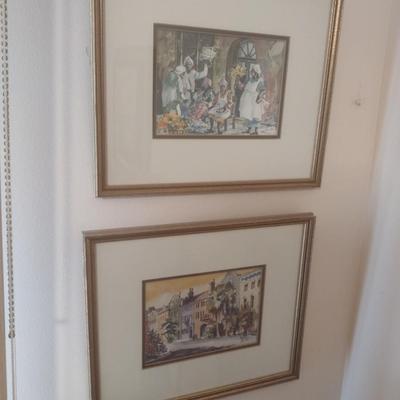Pair of Framed Art Prints Old Charleston