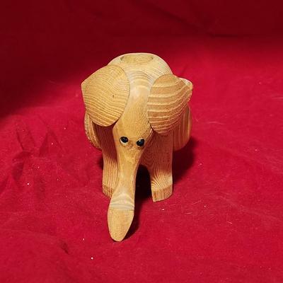 Wooden elephant figure