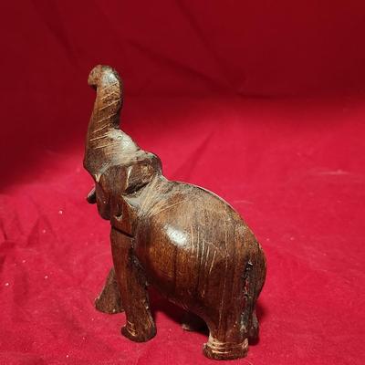 Wooden elephant figure