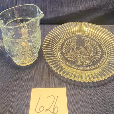 8.5â€ Achor Hocking Stars &Stripes Luncheon Plate