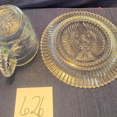 8.5â€ Achor Hocking Stars &Stripes Luncheon Plate