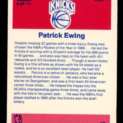 1986 FLEER PATRICK EWING ROOKIE STICKER