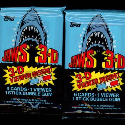 1983 JAWS 3D TRADING CARD UNOPENED PACKS