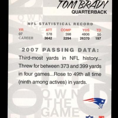 2008 TOPPS TOM BRADY OWN THE GAME