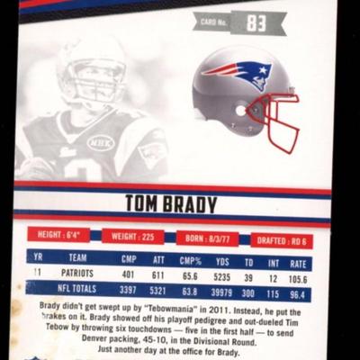 2012 ROOKIES AND STARS TOM BRADY TRUE BLUE