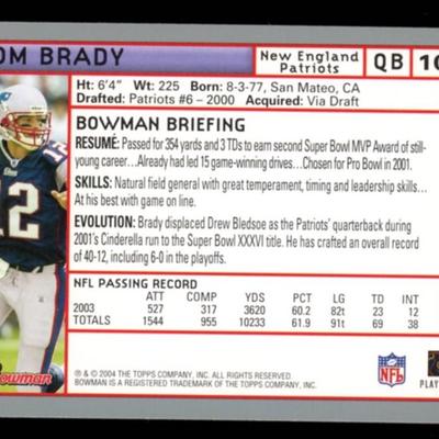 2004 BOWMAN TOM BRADY