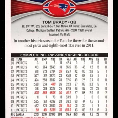 2012 TOPPS TOM BRADY