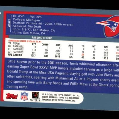 2003 TOPPS TOM BRADY