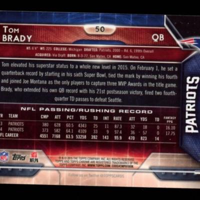 2015 TOPPS CHROME TOM BRADY