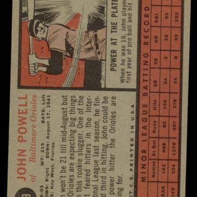 1962 TOPPS BOOG POWELL ROOKIE CARD