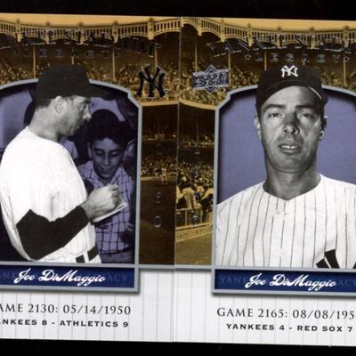 2008 UPPER DECK BASEBALL YANKEE STADIUM LEGACY JOE DIMAGGIO LOT OF 2