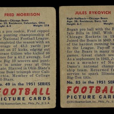 1951 Bowman Football Lot Of 2