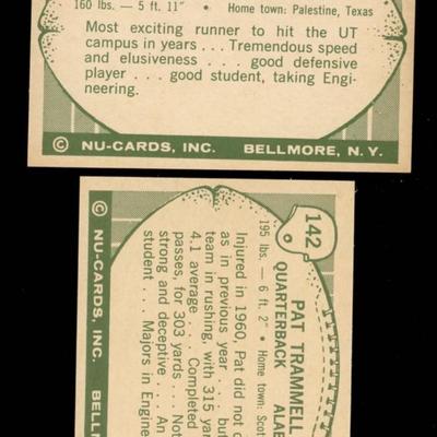 1961 NU-CARD FOOTBALL LOT OF 2