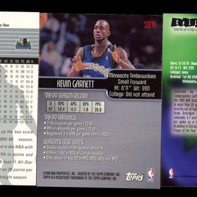 Kevin Garnett Lot Of 3 With Rookie Card