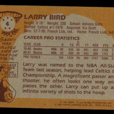 1981 TOPPS LARRY BIRD