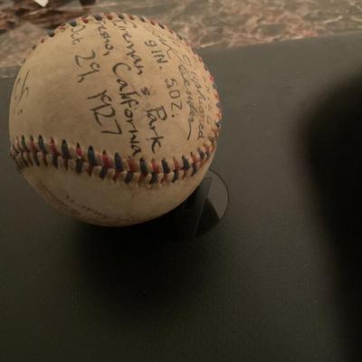 Replica Signed Baseball by Babe Ruth, Lou Gehrig
